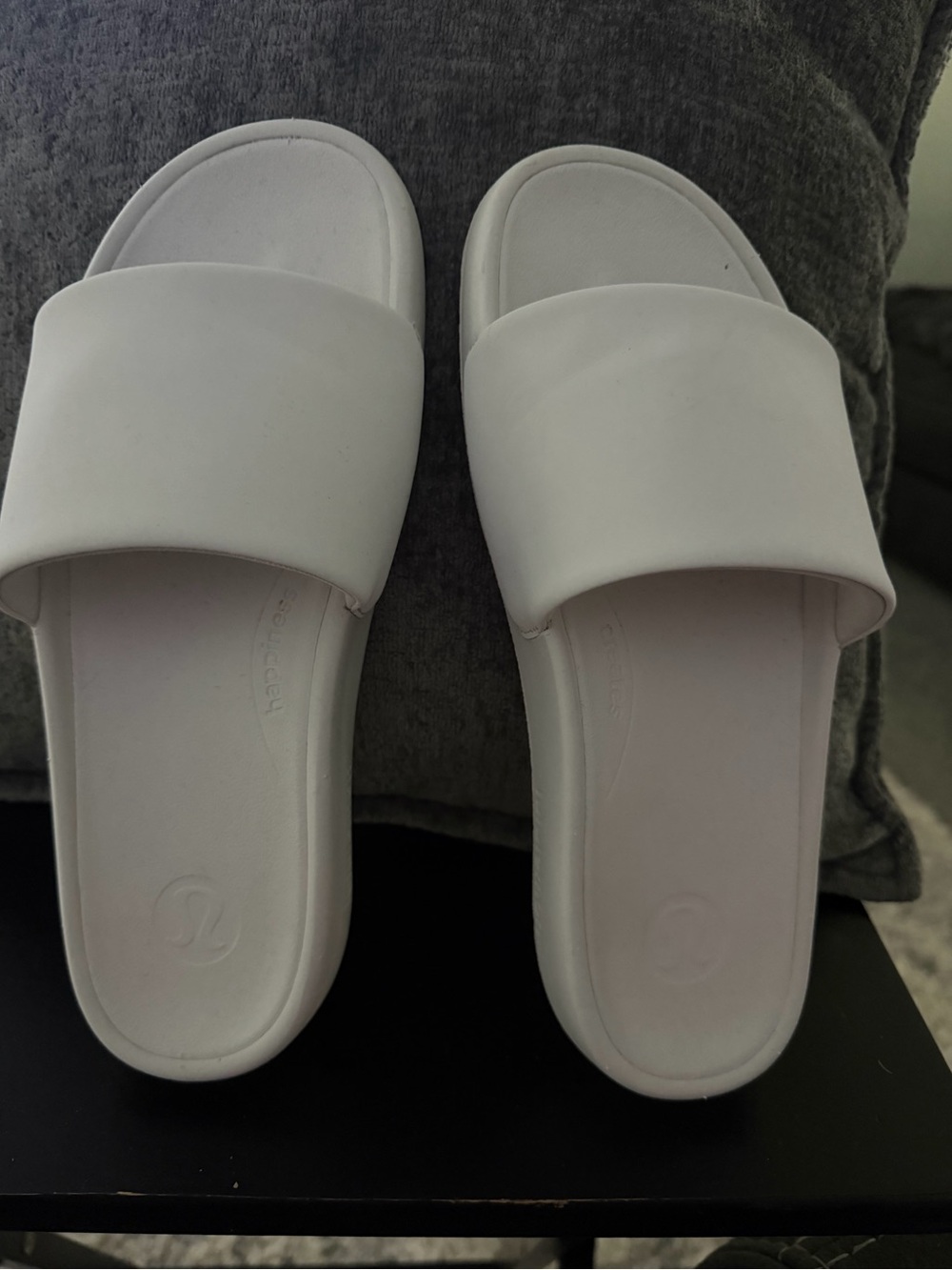 lululemon athletica White Slide Sandals - Wide Single-Band Slip-Ons